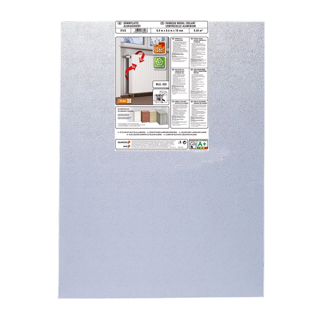 Dämmplatte PUR 10 mm alukaschiert 80 x 60 cm