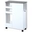 Nischen-Rollwagen weiß mit Abfalleimer 60 x 86 x 25 cm