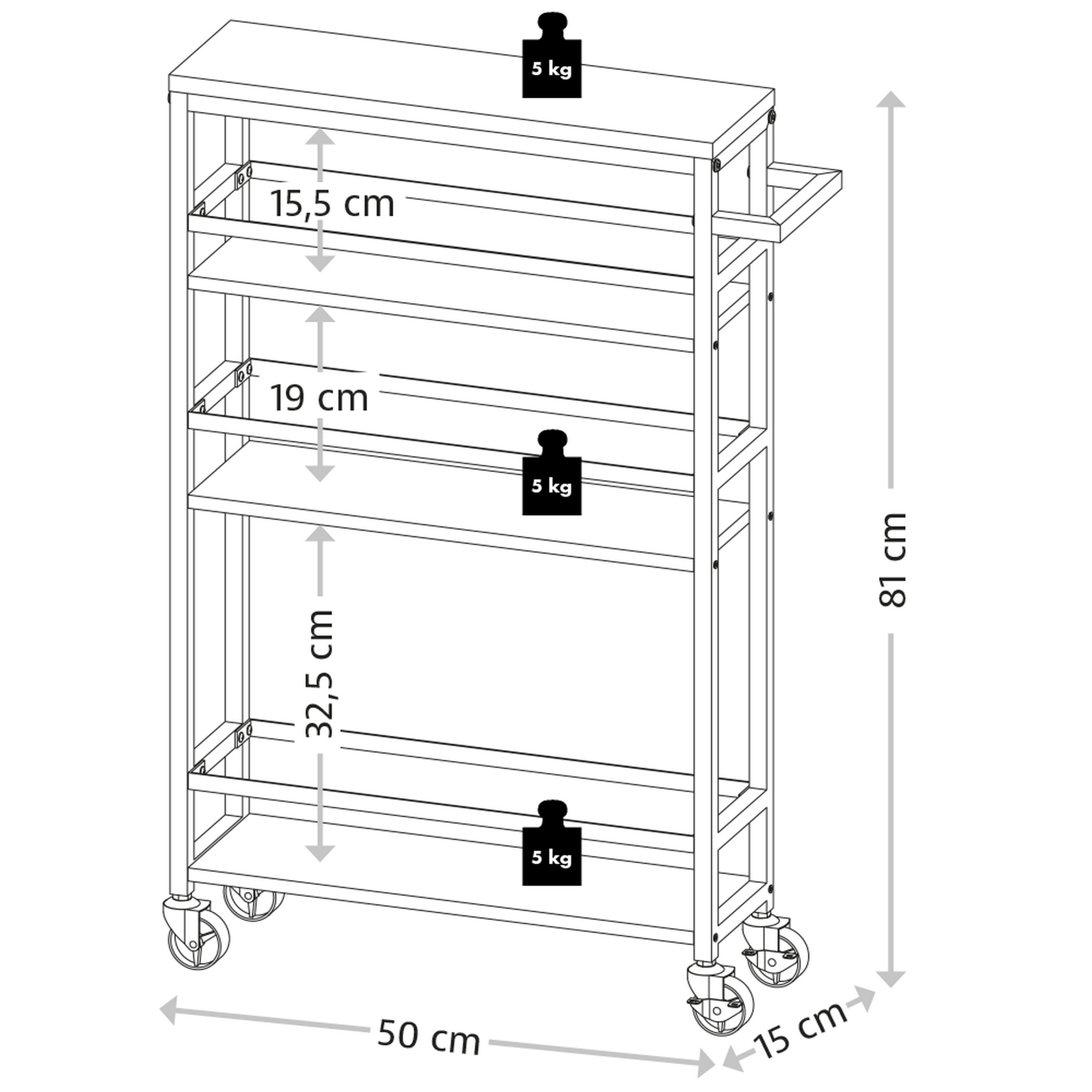 Nischenwagen dunkelgrau 50 x 79 x 15 cm + product picture