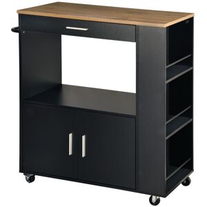 Küchenrollwagen schwarz 75 x 88 x 40 cm
