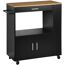 Schwarzer Küchenwagen mit Holzplatte