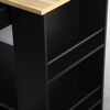 Schwarzes Regal mit drei Fächern