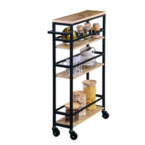 Küchenrollwagen braun, schwarz 50 x 15 x 81 cm
