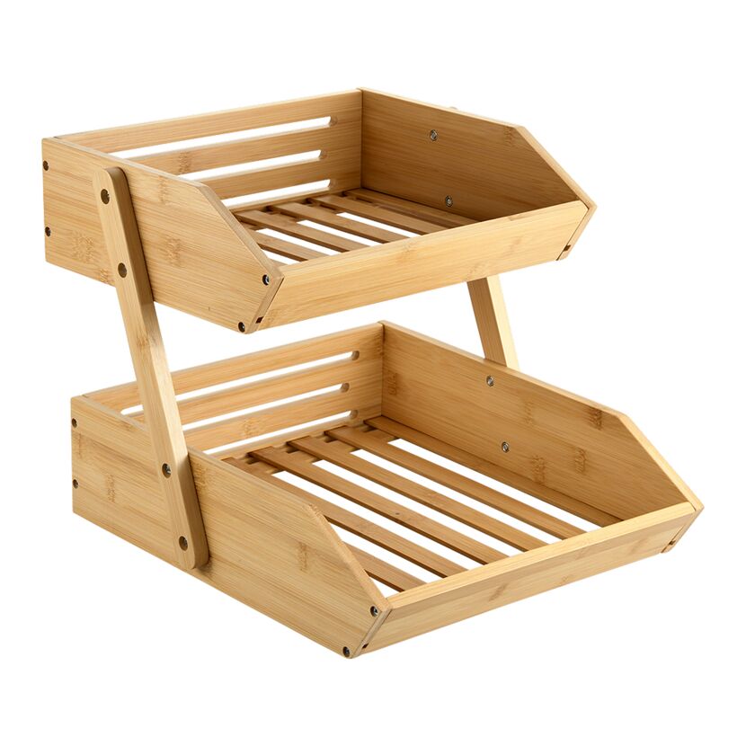Zweistufiges Bambusregal
