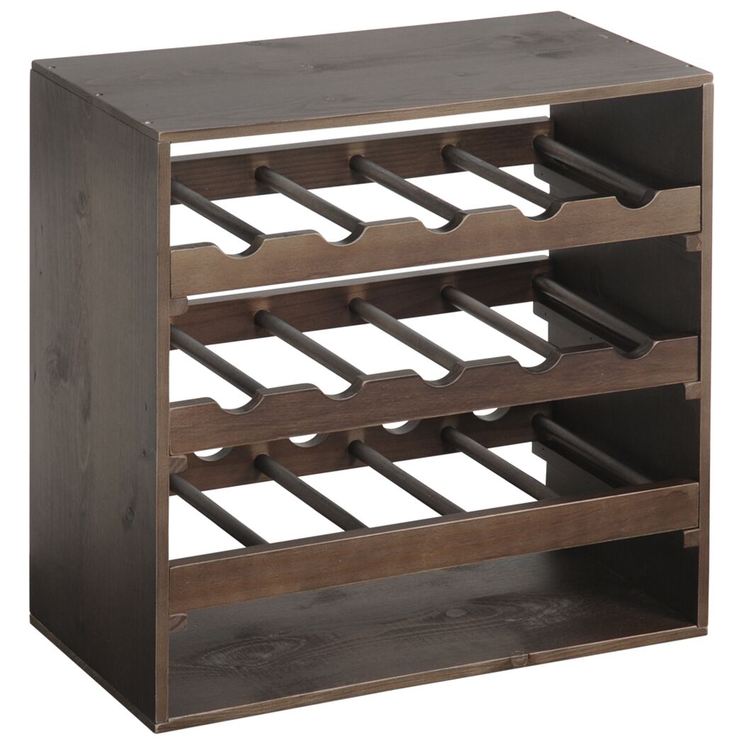 Dunkelbraunes Weinregal aus Holz