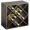 Holz-Weinregal mit Flaschen
