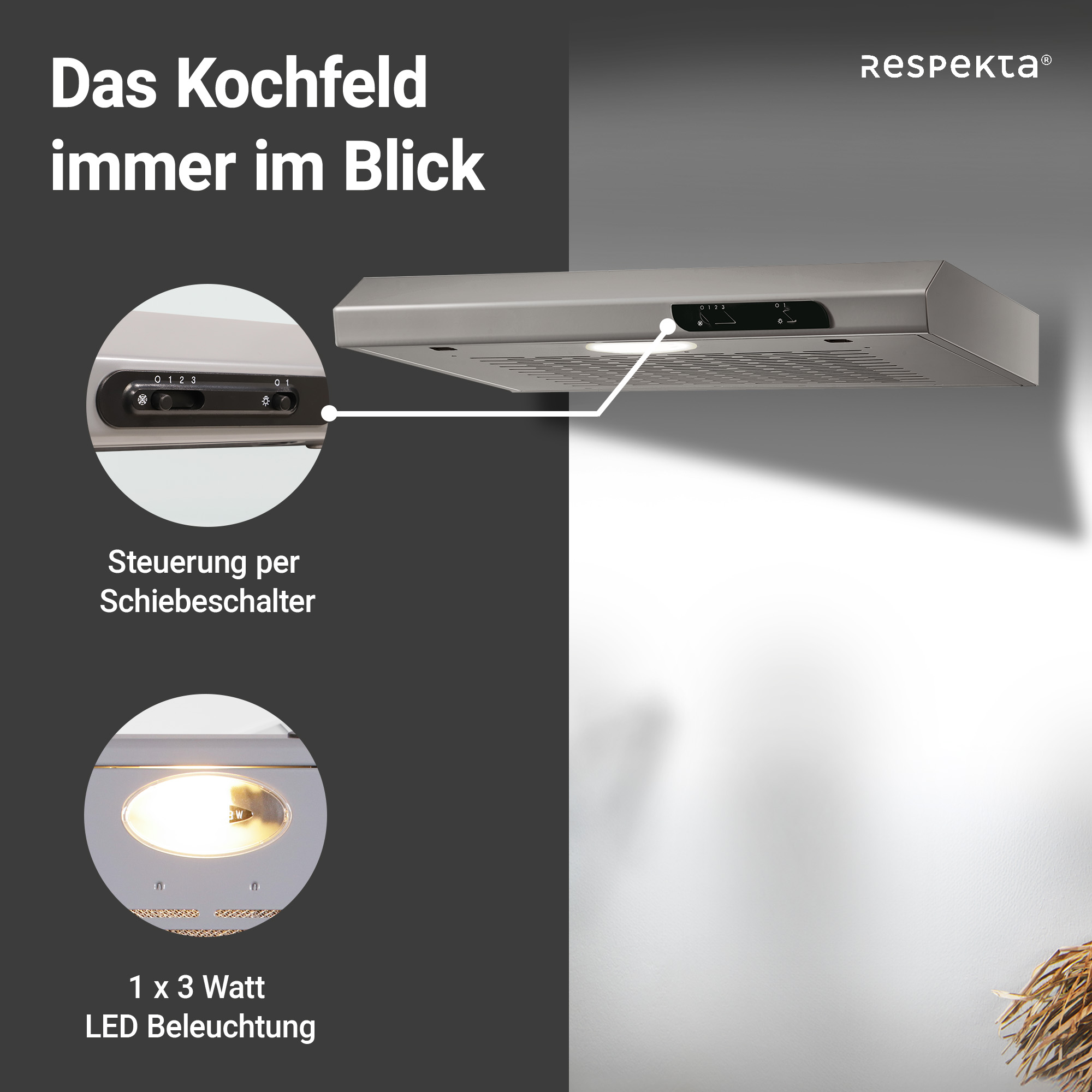 Unterbauhaube 'DH640 IXL' edelstahlfarben