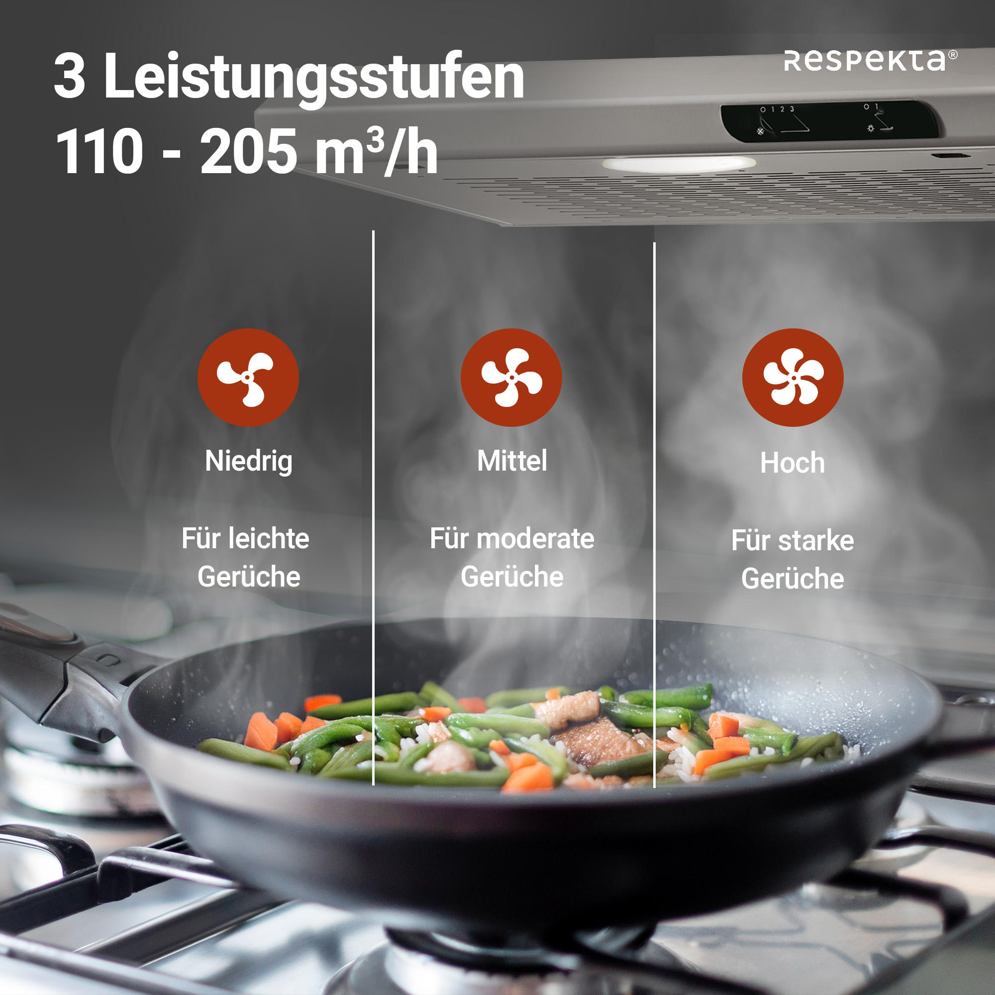 Unterbauhaube 'DH640 IXL' edelstahlfarben