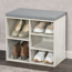 Schuhschrank weiß gekälkt mit Sitzkissen 51,5 x 48 x 29,5 cm