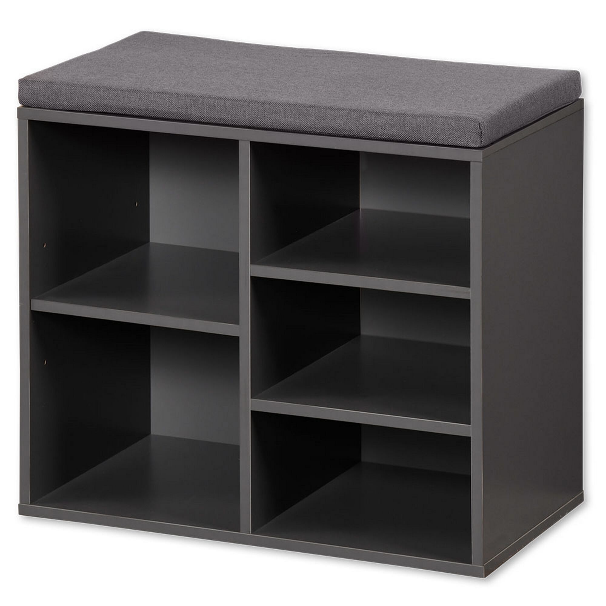 Grauer Schuhschrank mit Sitzkissen