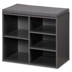 Schuhschrank grau mit Sitzkissen 51,5 x 48 x 29,5 cm