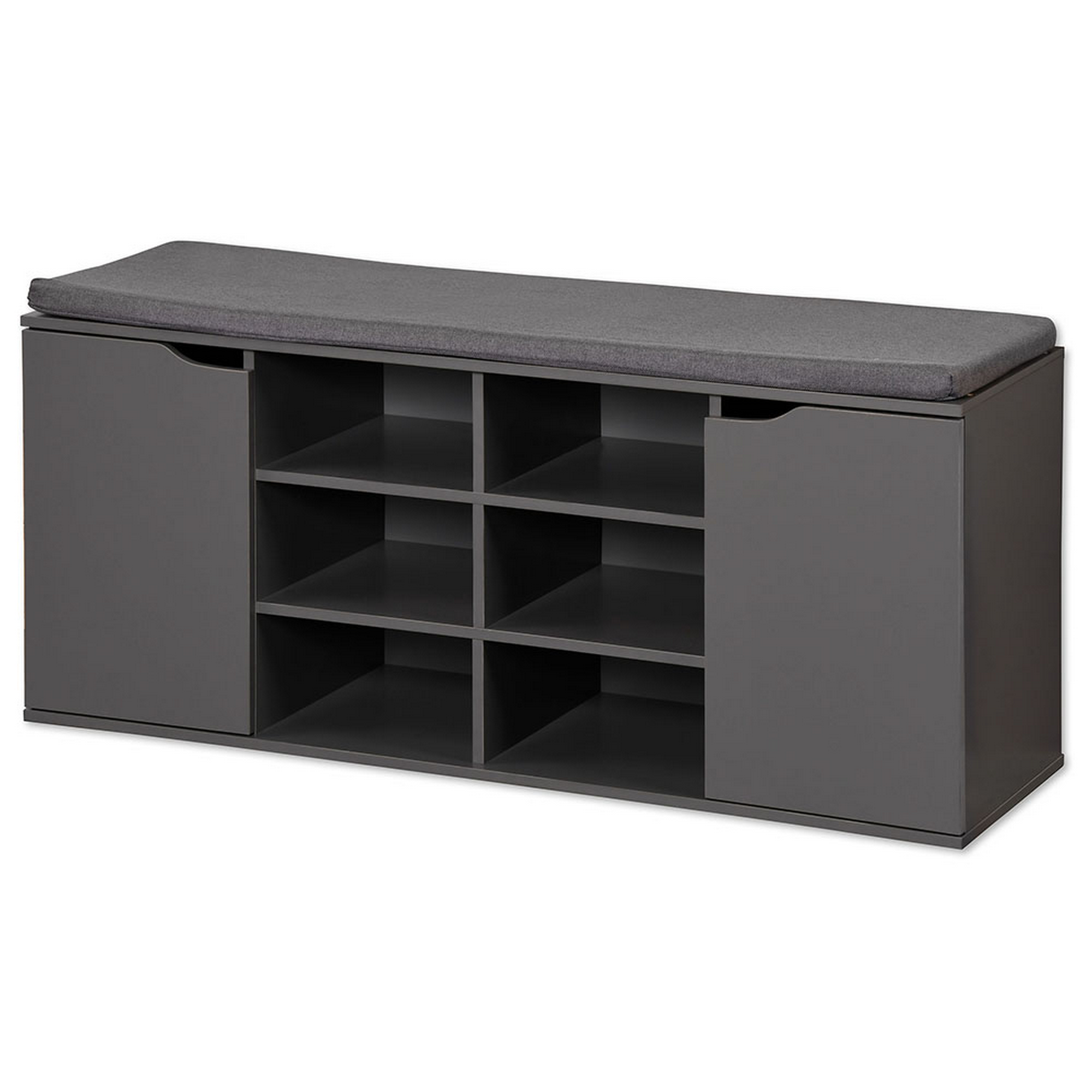 Schuhschrank schwarz mit Sitzkissen 103 x 48 x 30,5 cm + product picture