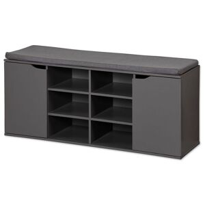 Schuhschrank schwarz mit Sitzkissen 103 x 48 x 30,5 cm