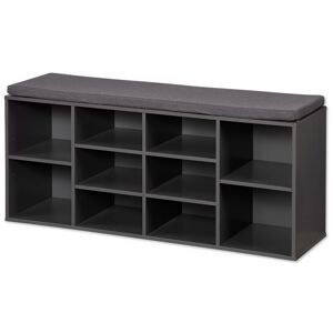 Schuhschrank schwarz mit Sitzkissen 103,5 x 48 x 29,5 cm