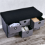 Sitzbank mit Aufbewahrungsboxen grau 76 x 38 x 38 cm