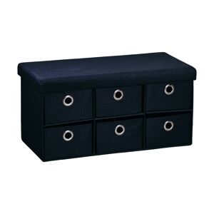 Sitzbank mit Aufbewahrungsboxen schwarz 76 x 38 x 38 cm