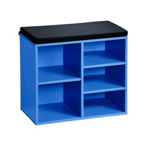 Schuhschrank blau mit Sitzkissen 51,5 x 48 x 29,5 cm