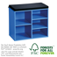 Schuhschrank blau mit Sitzkissen 51,5 x 48 x 29,5 cm