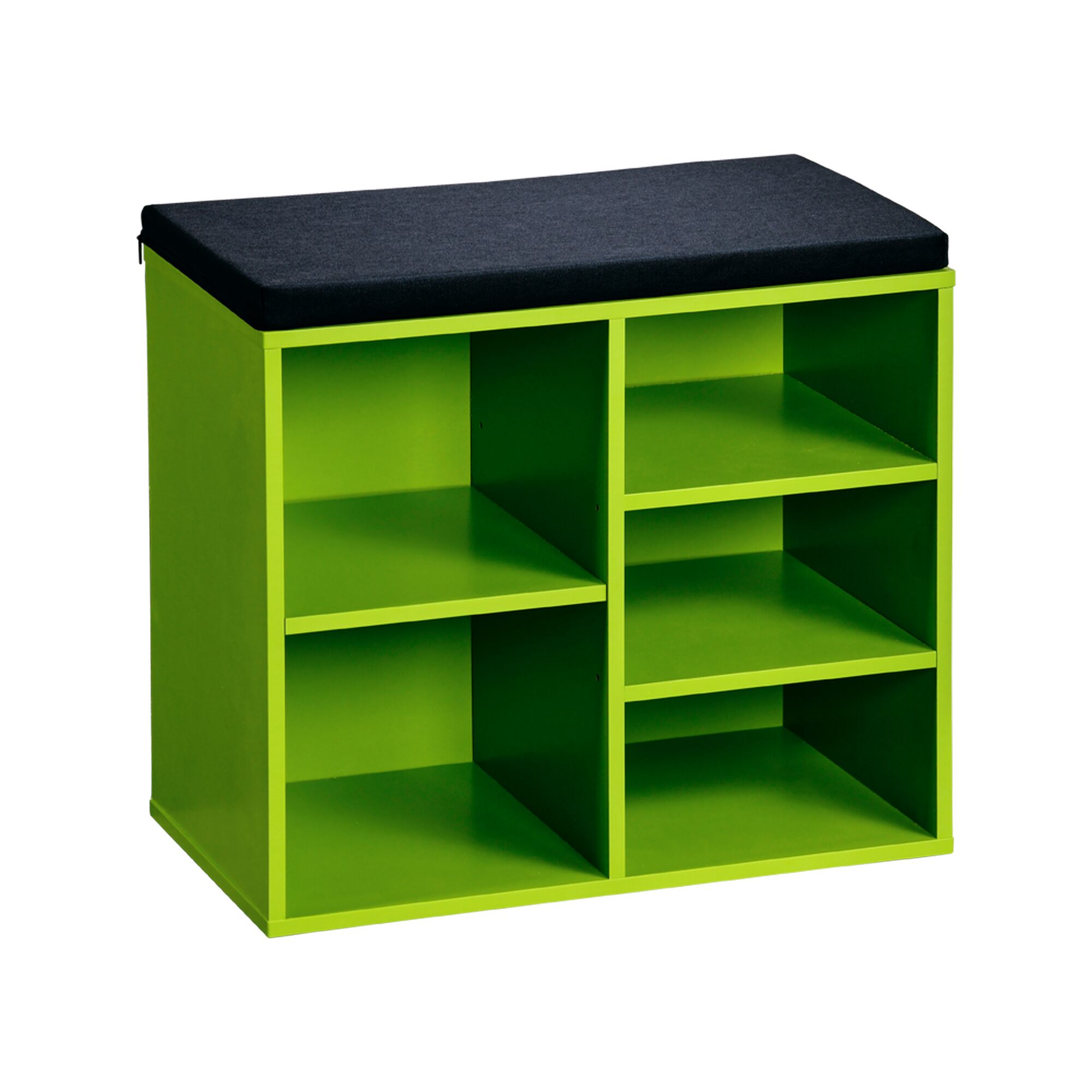 Grüner Schuhschrank mit Sitzfläche
