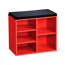 Schuhschrank rot mit Sitzkissen 51,5 x 48 x 29,5 cm