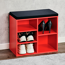 Schuhschrank rot mit Sitzkissen 51,5 x 48 x 29,5 cm