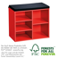 Schuhschrank rot mit Sitzkissen 51,5 x 48 x 29,5 cm