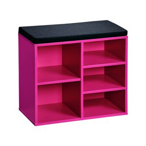 Schuhschrank pink mit Sitzkissen 51,5 x 48 x 29,5 cm
