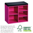 Schuhschrank pink mit Sitzkissen 51,5 x 48 x 29,5 cm