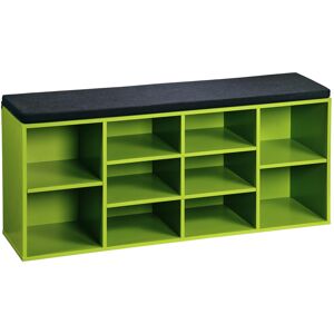 Schuhschrank grün mit Sitzkissen 103,5 x 48 x 29,5 cm