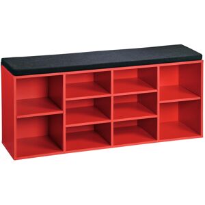 Schuhschrank rot mit Sitzkissen 103,5 x 48 x 29,5 cm