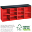 Schuhschrank rot mit Sitzkissen 103,5 x 48 x 29,5 cm