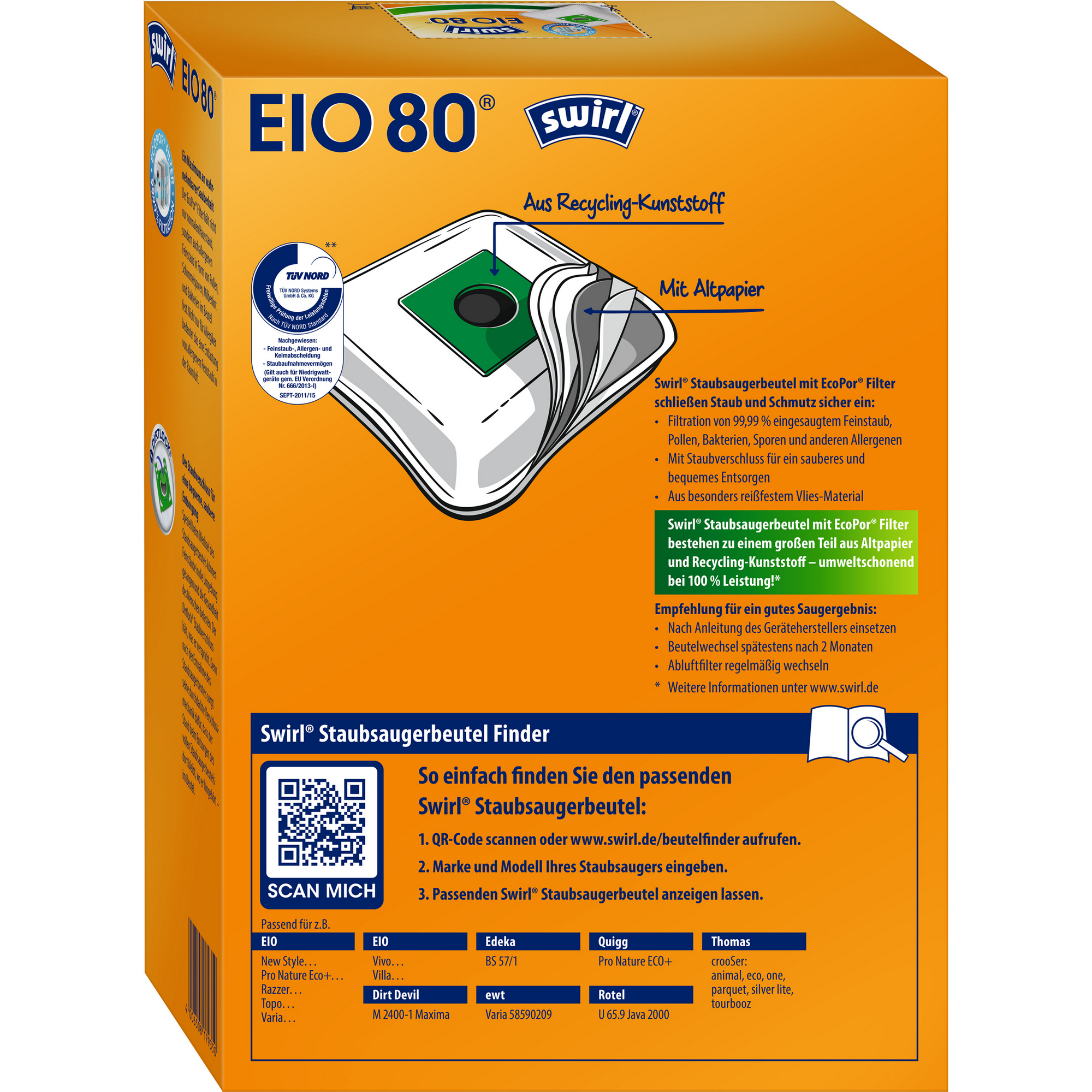 Staubsaugerbeutel EIO80 4 Stück