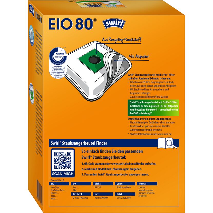 Staubsaugerbeutel EIO80 4 Stück