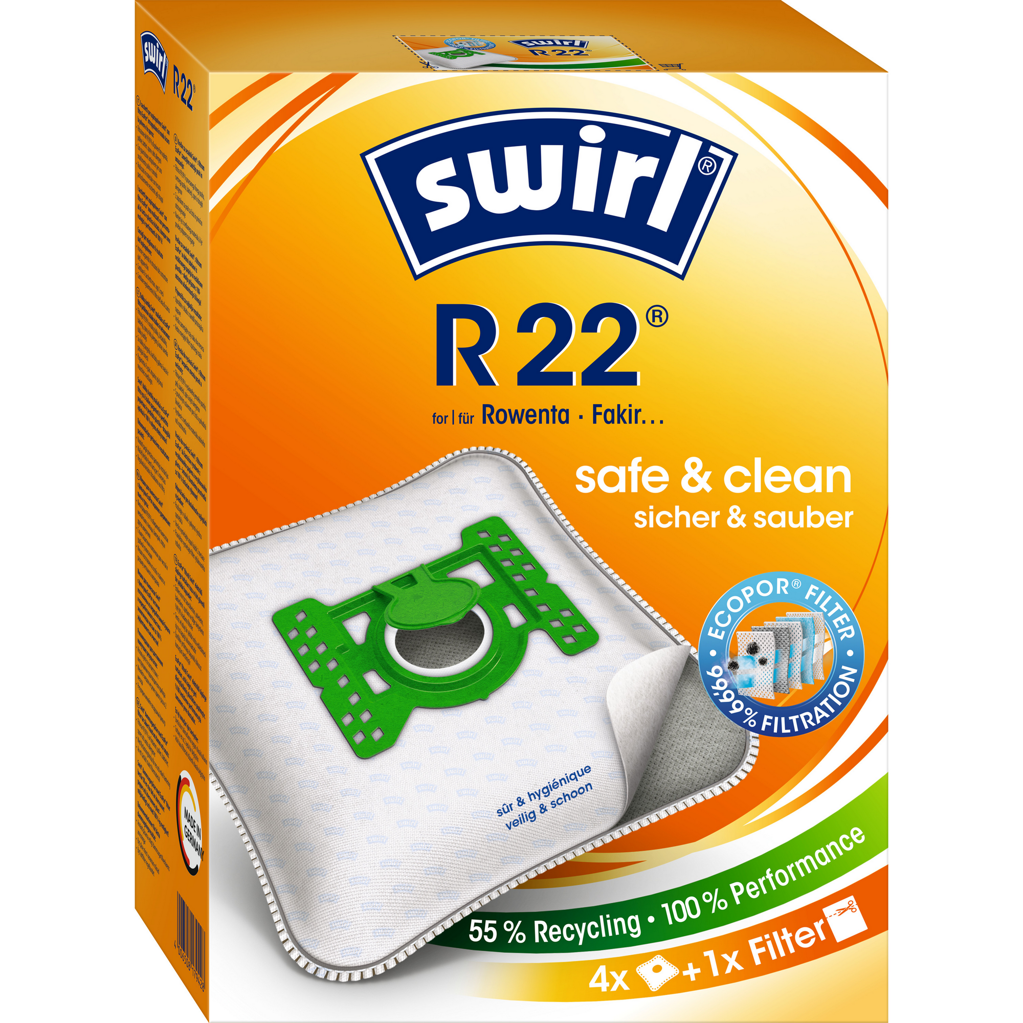Staubsaugerbeutel 'R22' mit Filter 4 Stück