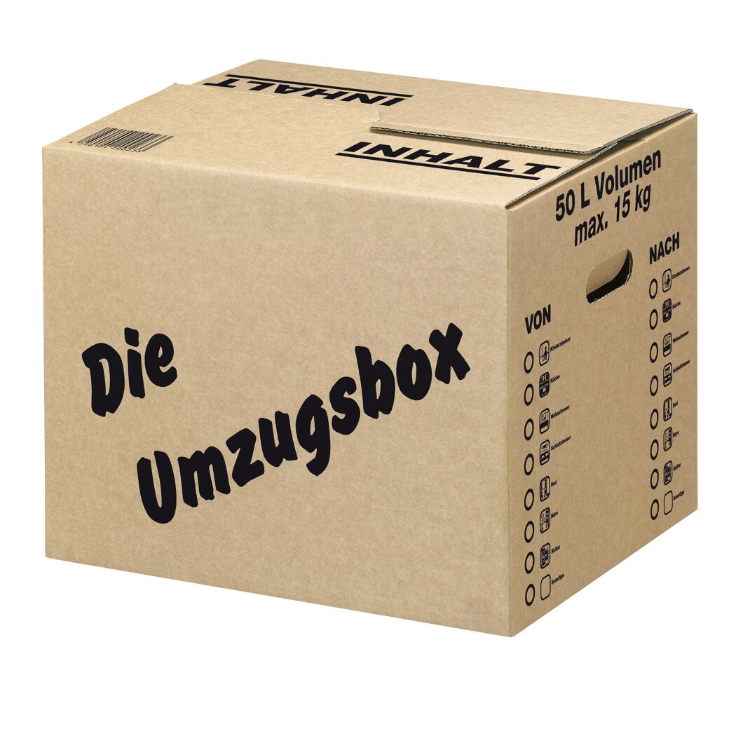 Umzugskarton 50 Liter Volumen, maximal 15 kg