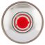 Metalldose mit rotem Deckel von oben