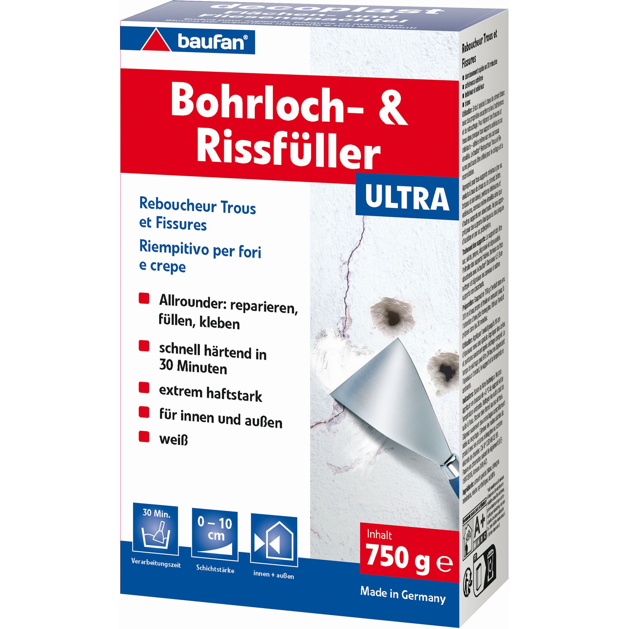 Bohrloch- und Rissfüller mit Spachtel