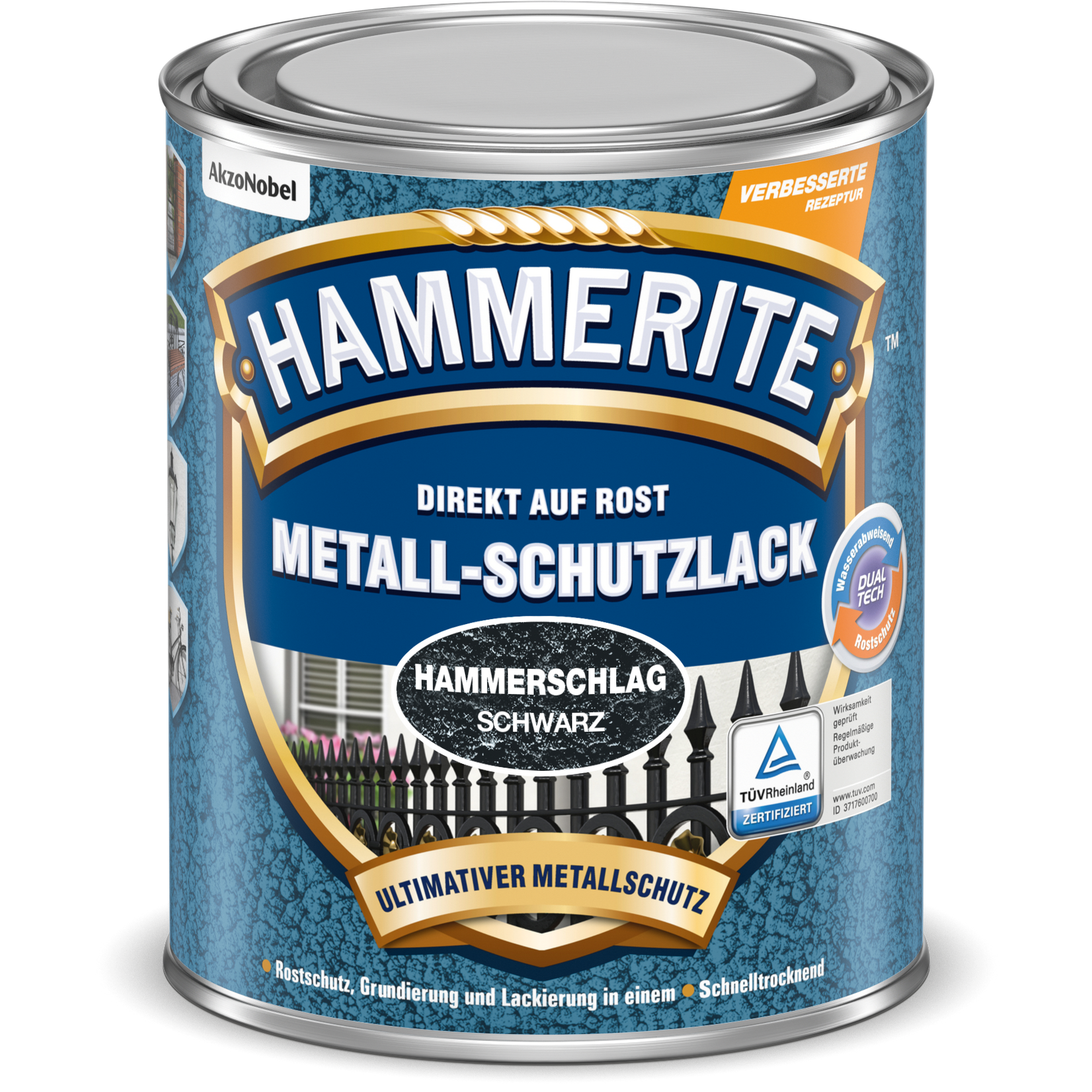 Metallschutzlack Hammerschlag-Effekt schwarz 2,5 l + product video