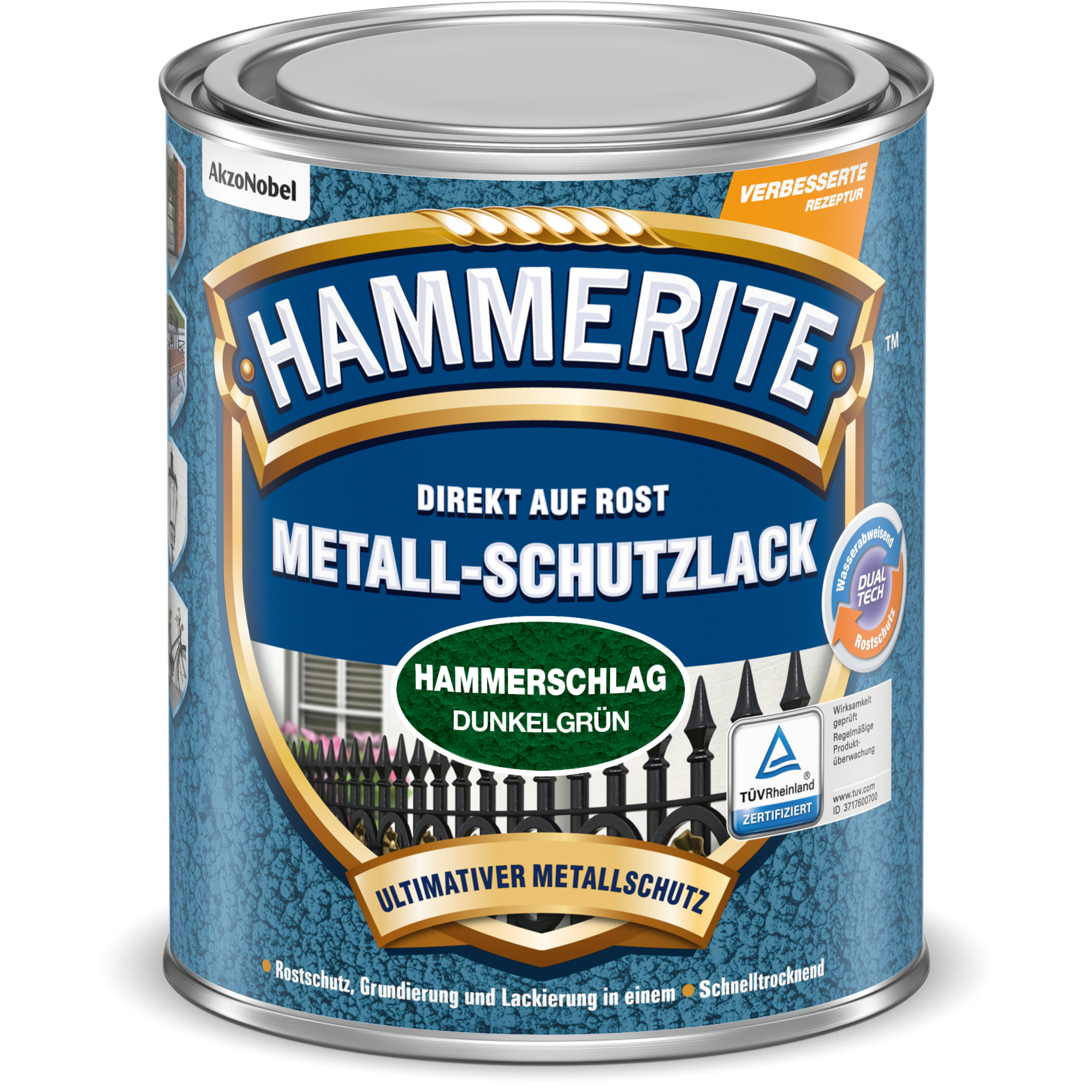 Metallschutzlack Hammerschlag-Effekt dunkelgrün 2,5 l + product picture