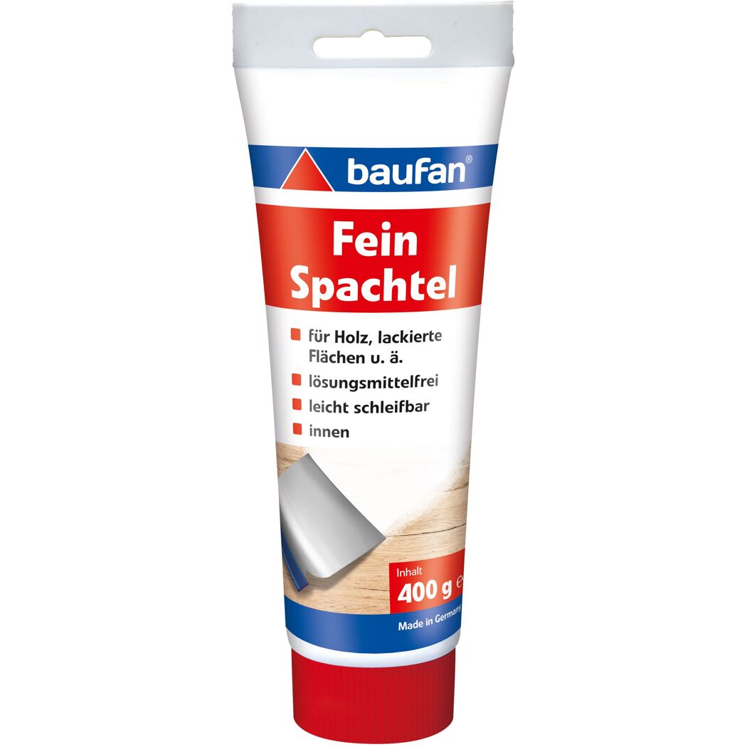 Tube Baufan Feinspachtel für Holz und lackierte Flächen.