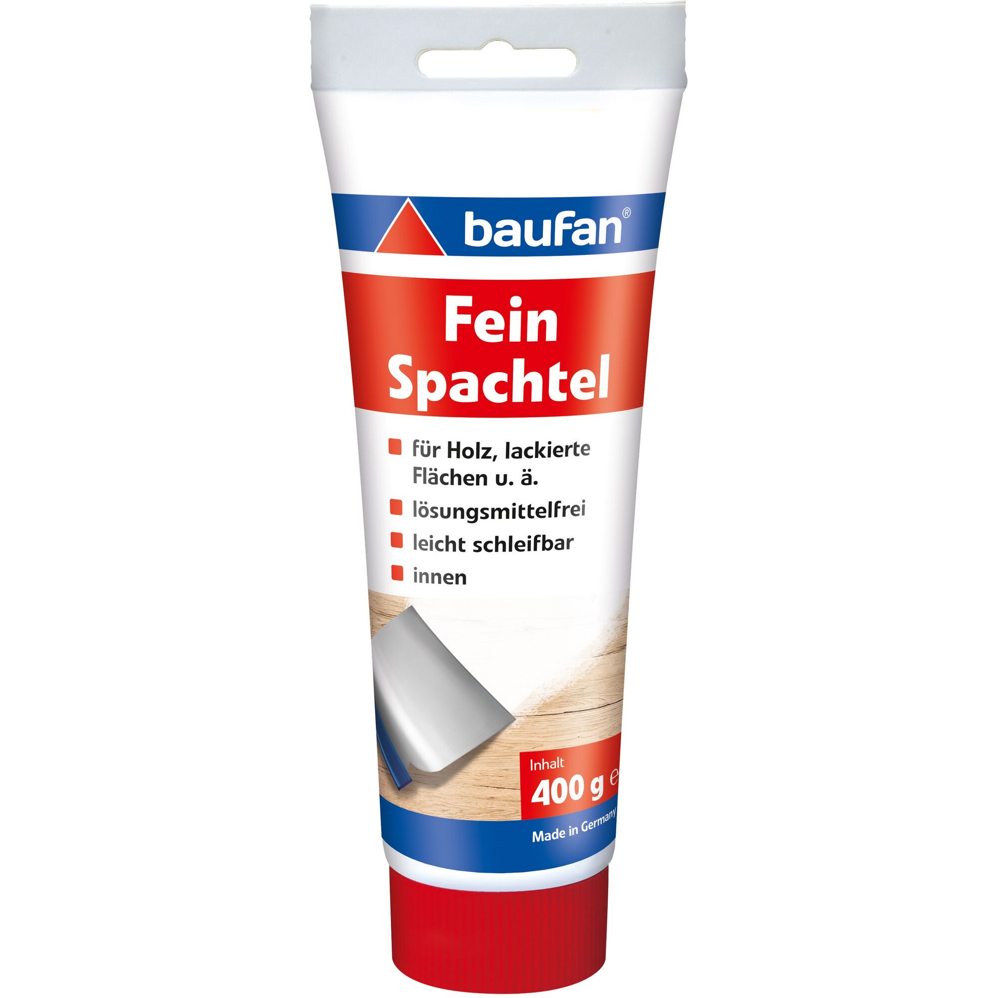 Tube Baufan Feinspachtel für Holz und lackierte Flächen.