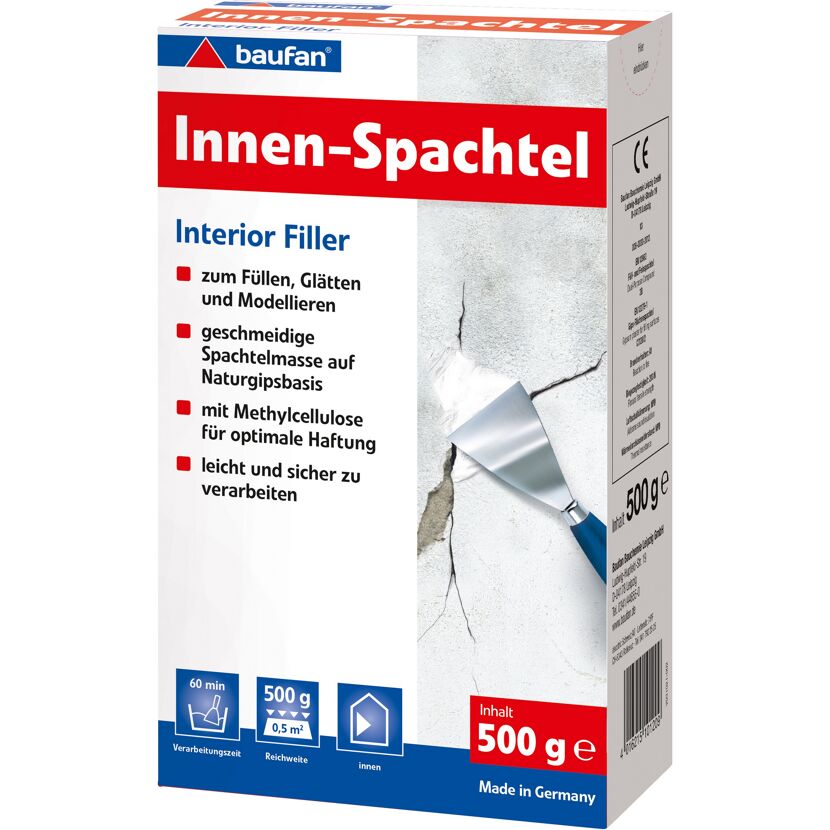 Baufan Innen-Spachtel mit Spachtel aufgetragen