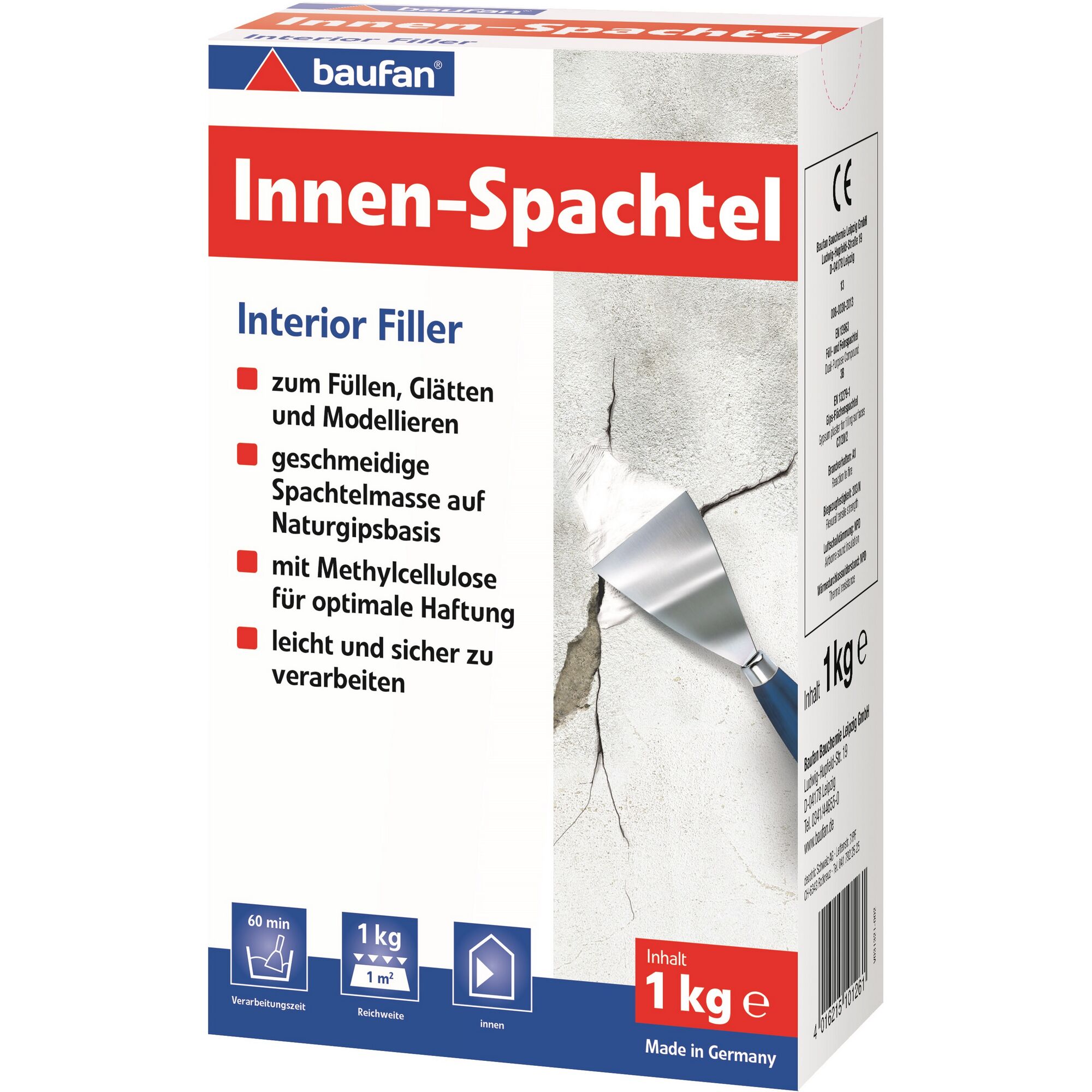 Baufan Innen-Spachtel mit Spachtelmasse und Spachtel