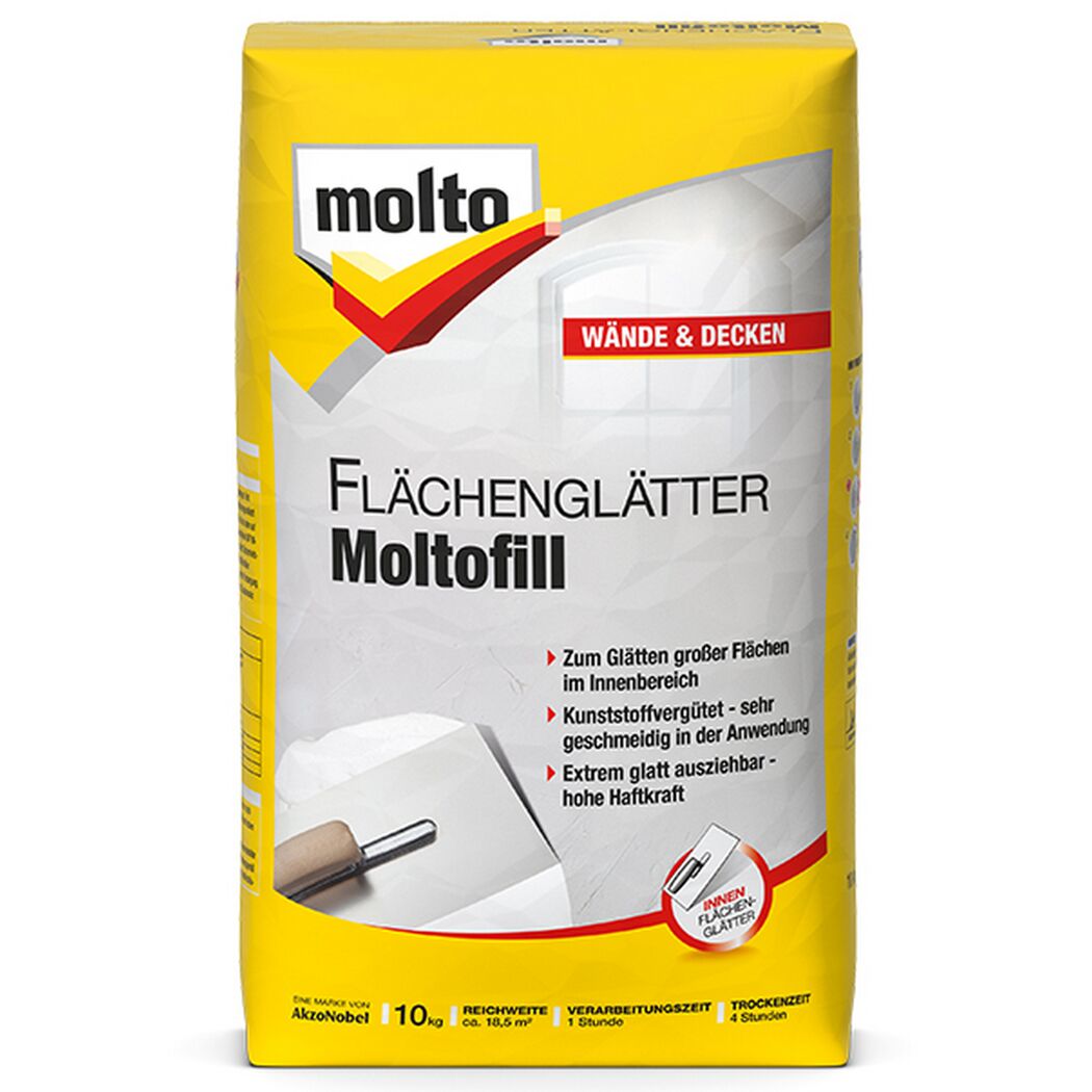 Moltofill Flächenglätter 10 kg und Glättekelle