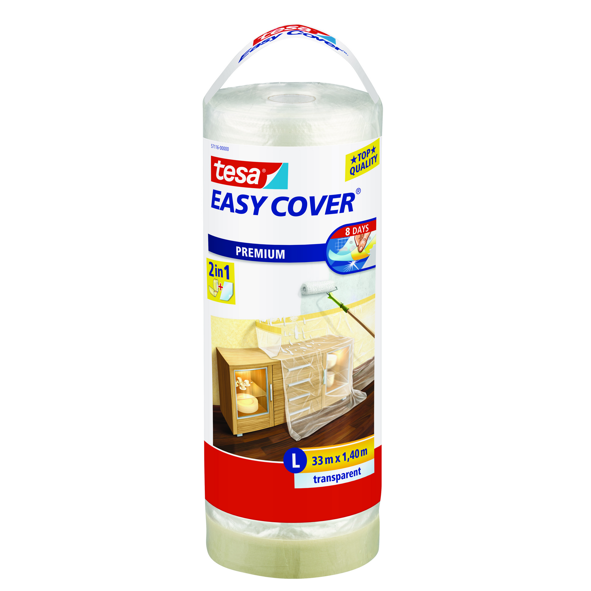 Tesa Abdeckfolie „Easy Cover Premium“ transparent 33 x 1,4 m + product picture