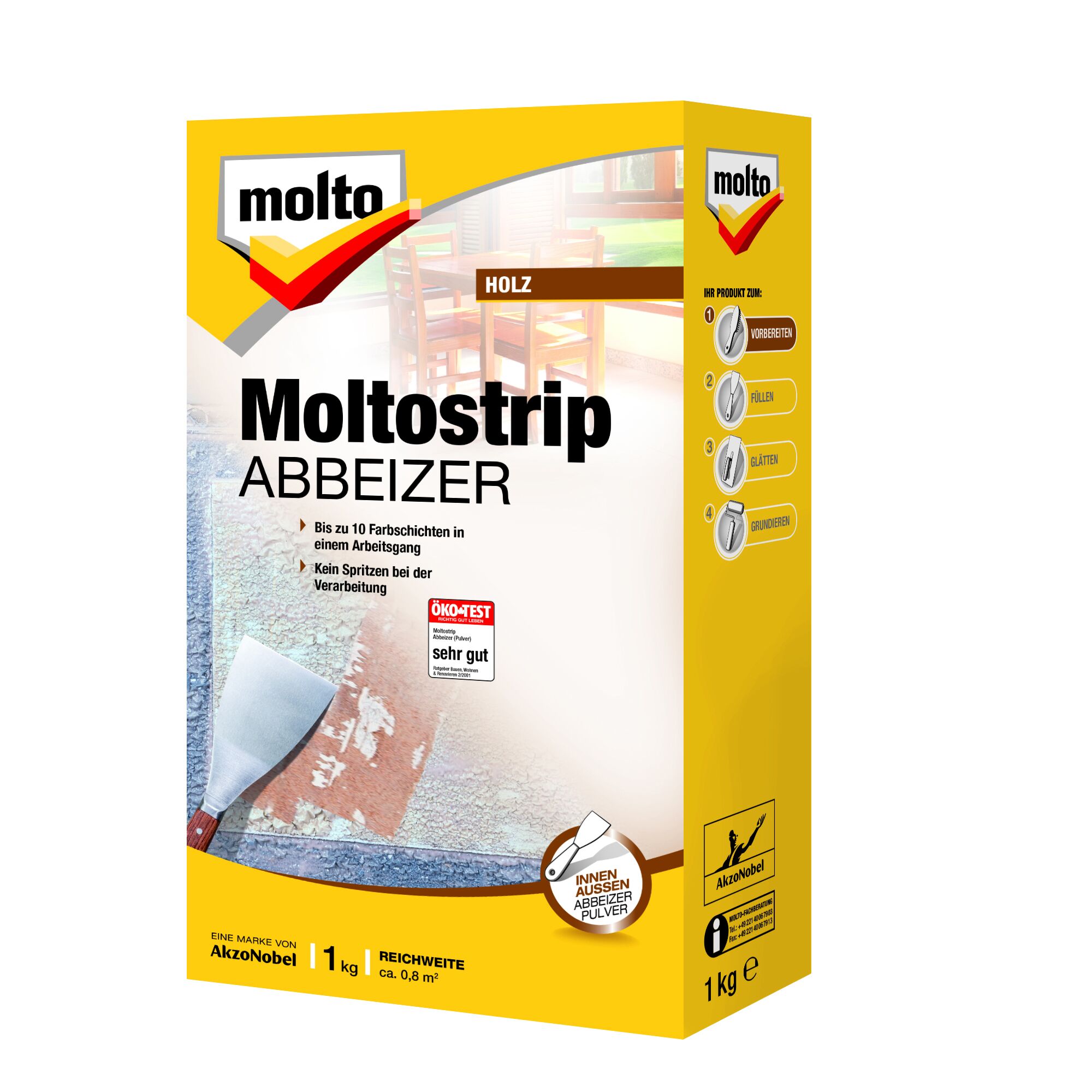 Moltostrip Abbeizer, 1 kg, mit Spachtel
