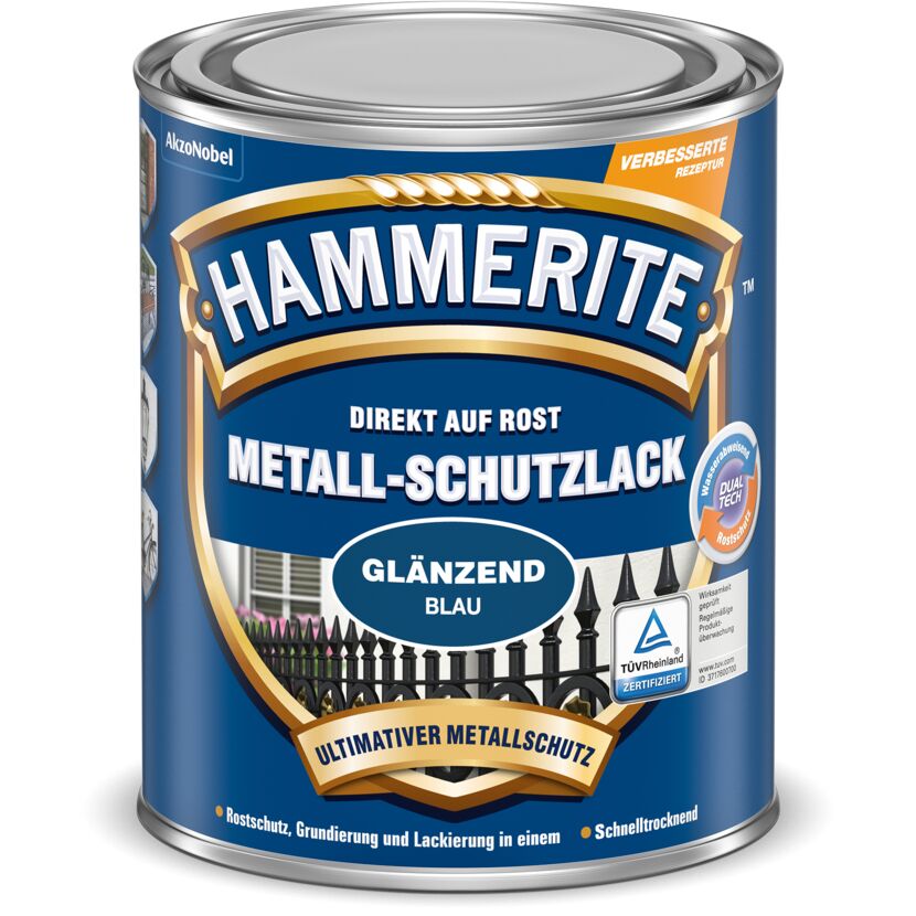 Dose Hammerite Metall-Schutzlack glänzend blau