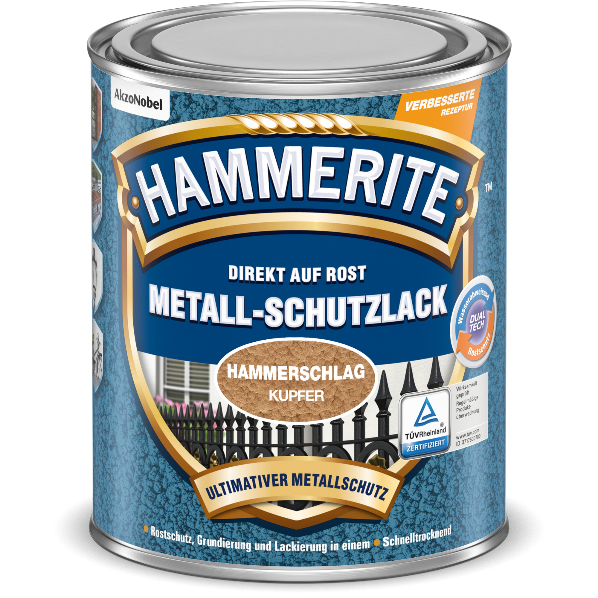 Metallschutzlack Hammerschlag-Effekt kupferfarben 250 ml + product picture