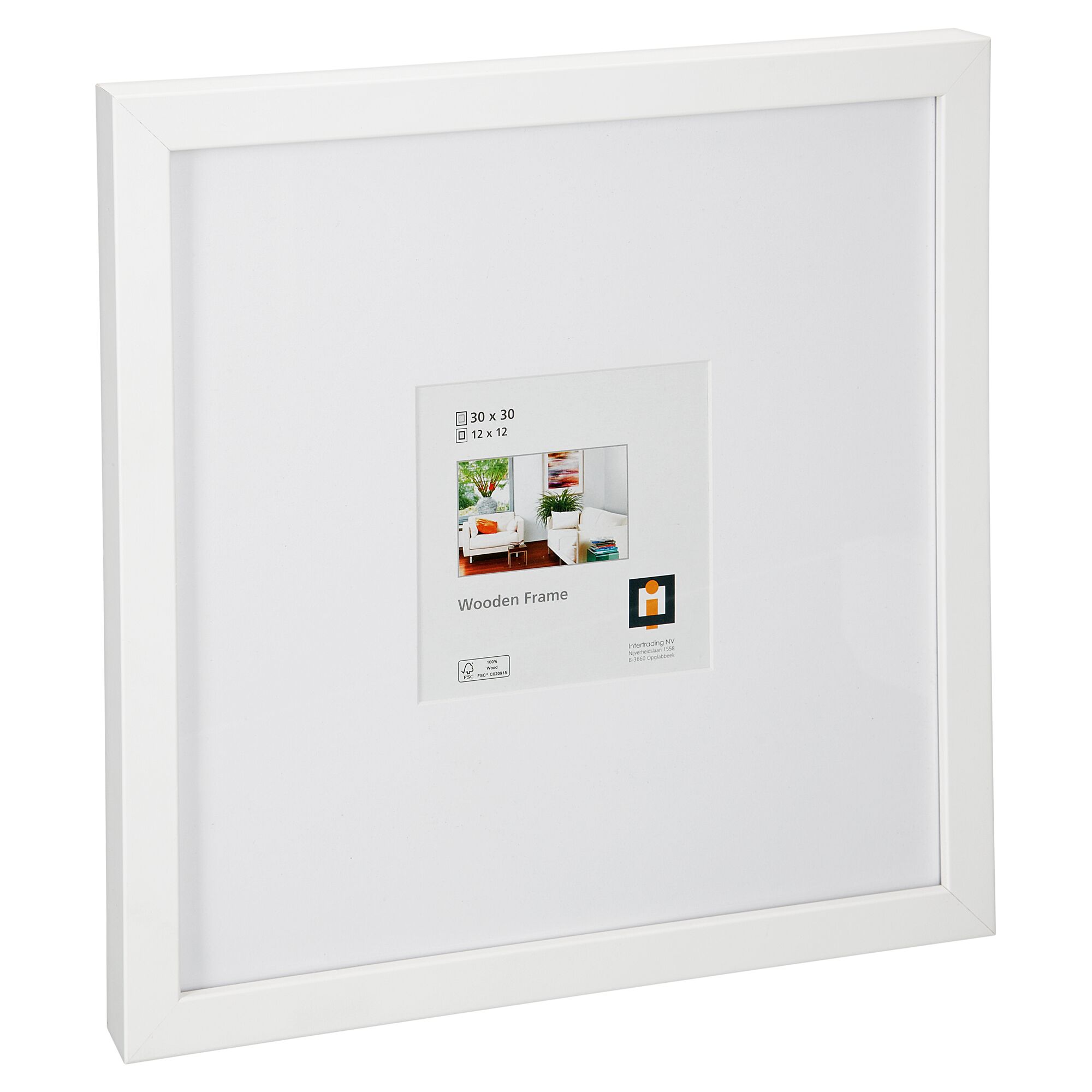 Weißer Holz-Bilderrahmen 30 x 30 cm