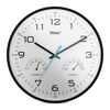 Weiße Wanduhr mit Thermometer und Hygrometer